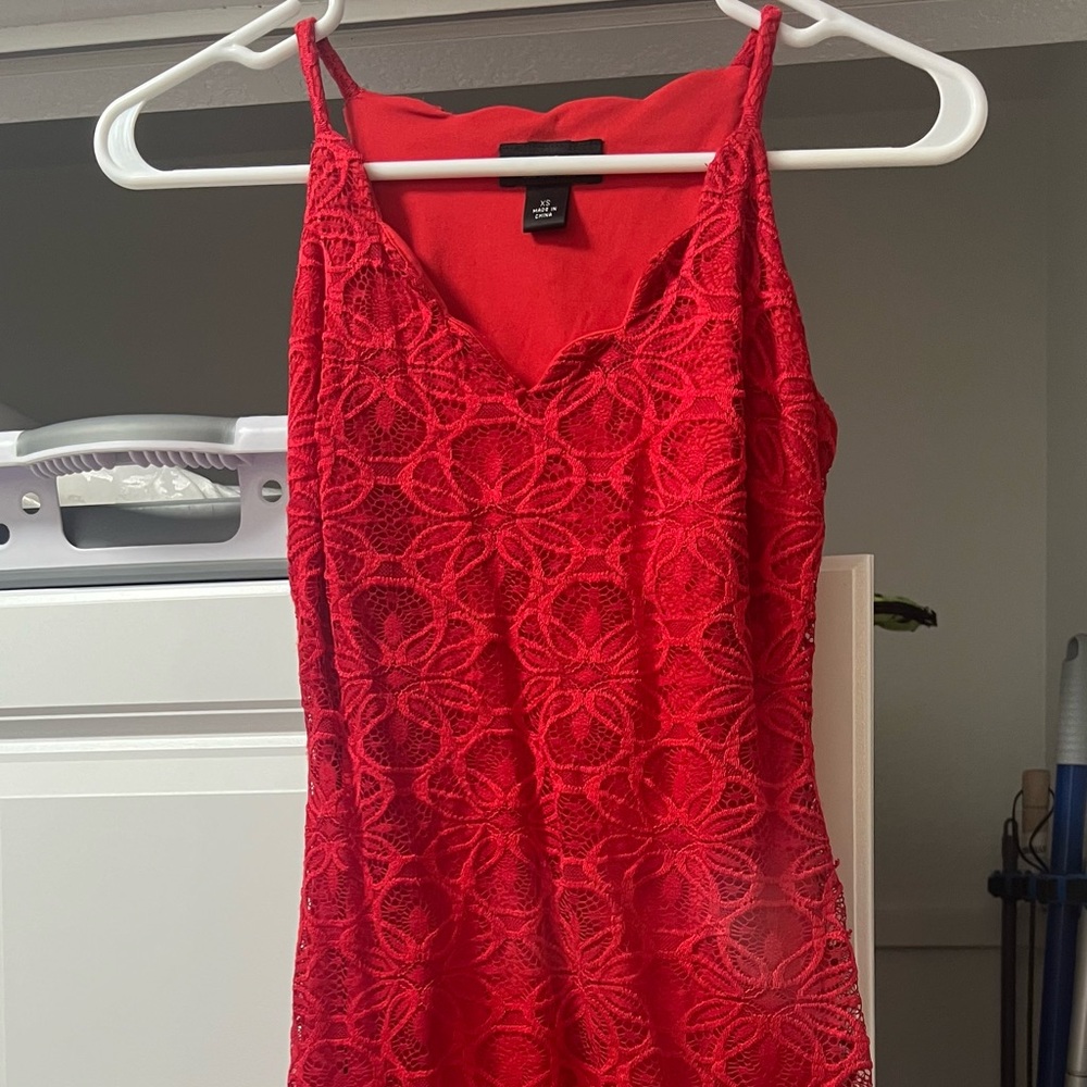 I.N. San Fransisco Red Lace Mini Dress